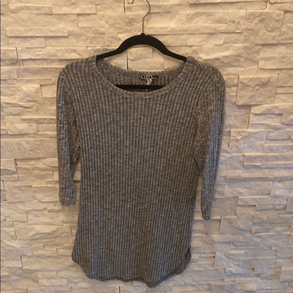 Grey mid sleeve mini dress